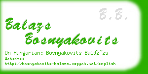 balazs bosnyakovits business card